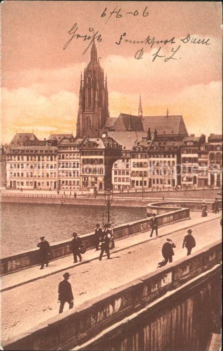 Frankfurt Main Mainbrücke Dom