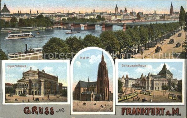 Frankfurt Main Mainpartie Schauspielhaus Opernhaus Dom