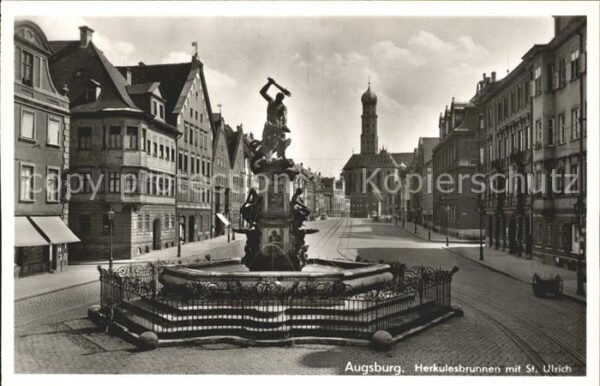 Augsburg Herkulesbrunnen mit St. Urlich