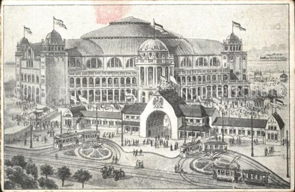 Frankfurt Main Festhalle Künstlerkarte Strassenbahn