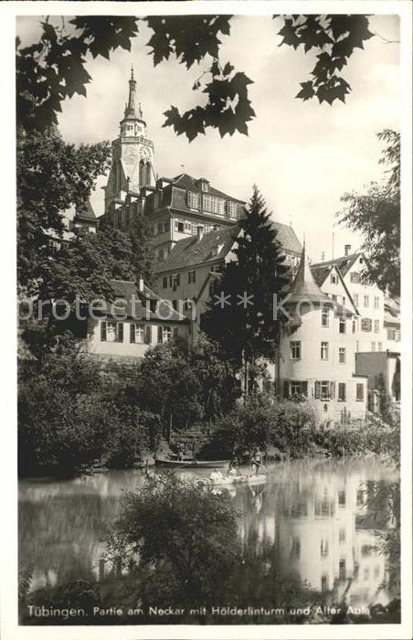 Tuebingen Neckarpartie mit Hölderlinturm