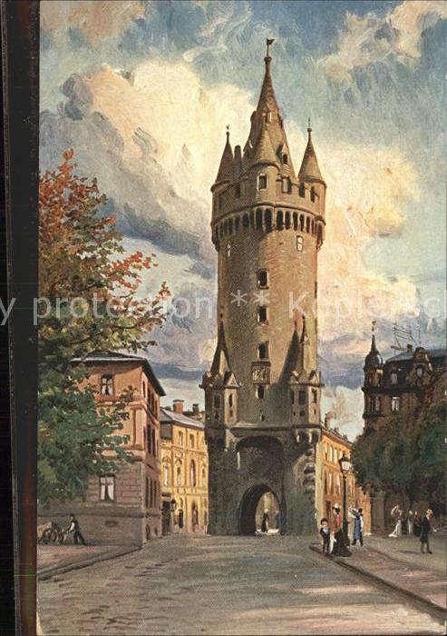 Frankfurt Main Turm Künstlerkarte