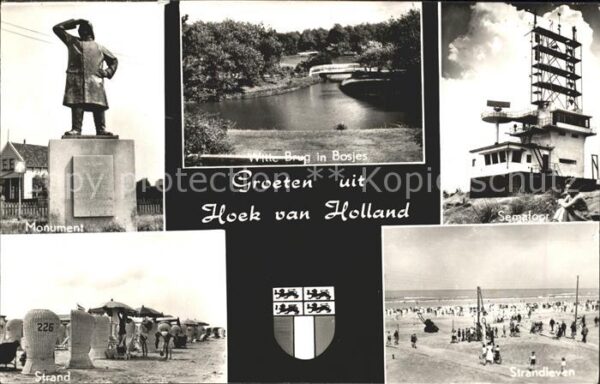 Hoek van Holland Monument Strand Witte Brug in Bosjes