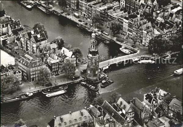 Amsterdam Niederlande Montelbaan Turm Fliegeraufnahme