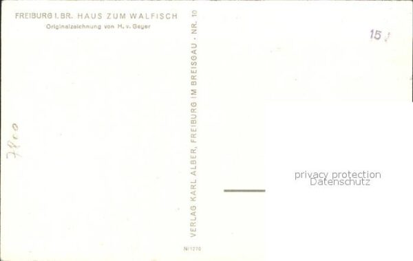 Freiburg Breisgau Haus zum Walfisch Zeichnung – Bild 2