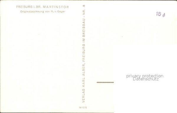 Freiburg Breisgau Martinstor Zeichnung – Bild 2