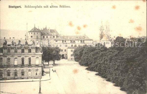 Stuttgart Schlossplatz mit altem Schloss