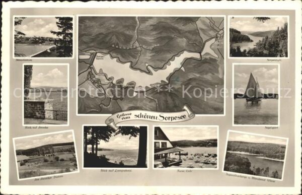 Sorpesee Sauerland Staudamm Lageplan Amecke Damm Langschei