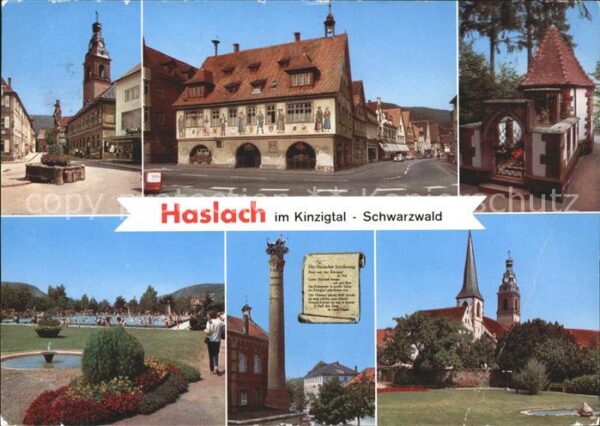 Haslach Kinzigtal Dorfbrunnen Rathaus Park Schwimmbad Sto