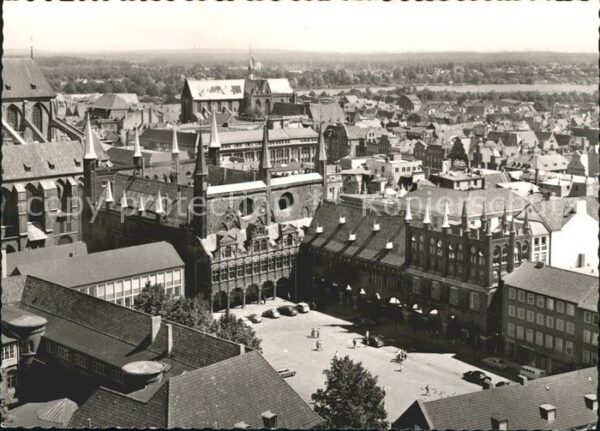 Luebeck Panorama Blick auf den Markt