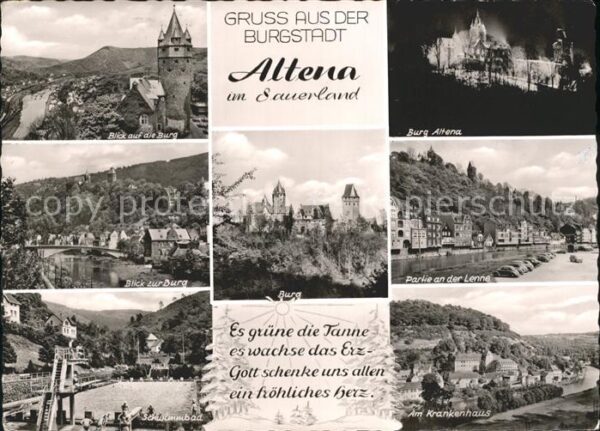 Altena Lenne Burg Altena Teilansichten Lennepartie S