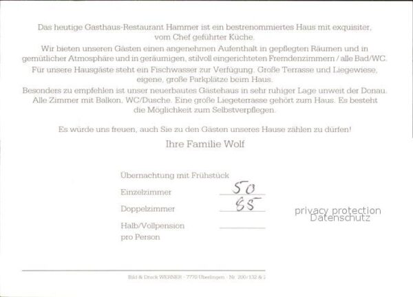 Thiergarten Beuron Cafe Restaurant Hammer Gastraum Zimmer – Bild 2