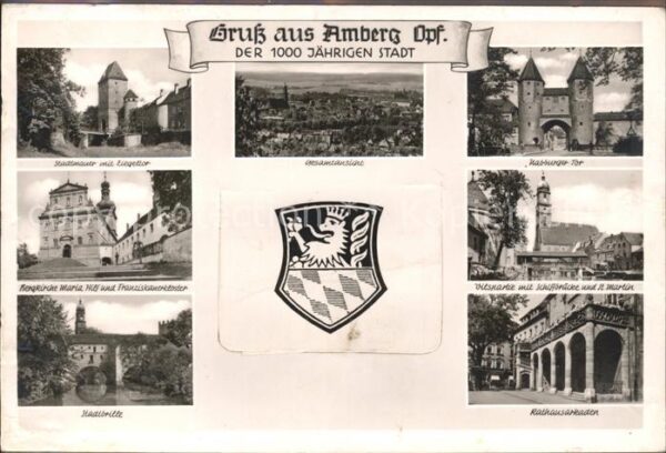 Amberg Oberpfalz Gesamtansicht Stadtmauer Ziegeltor Nabb