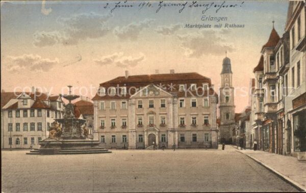Erlangen Marktplatz mit Rathaus