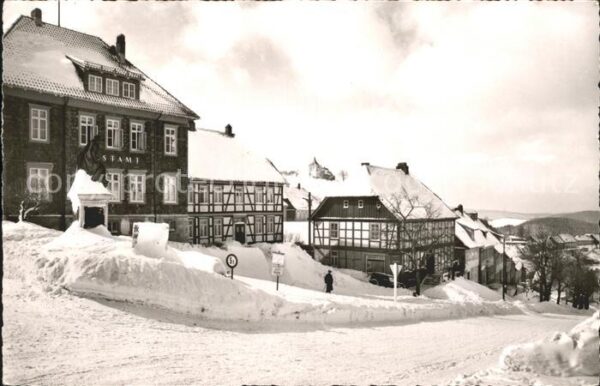 St Andreasberg Harz Breite Strasse mit Glockenturm