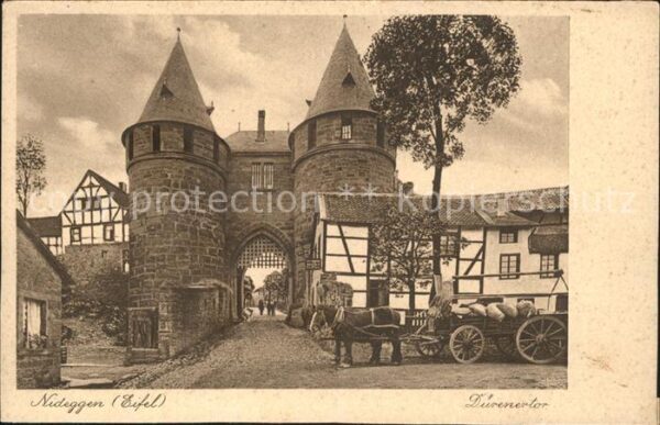 Nideggen Eifel Dürenertor Pferdewagen