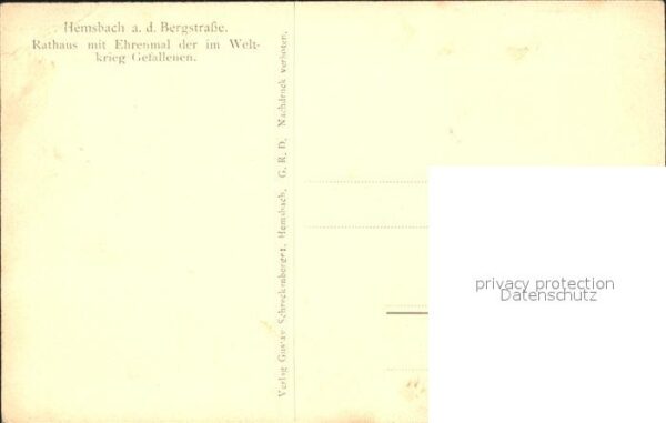 Hemsbach Bergstrasse Rathaus mit Ehrenmal – Bild 2