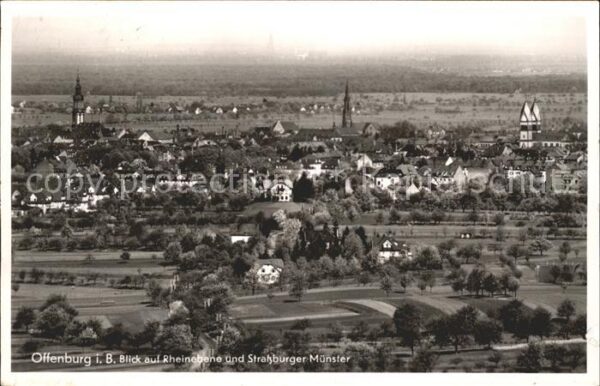 Offenburg Rheinebene mit Strassburger Münster