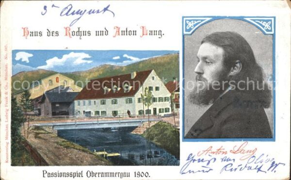 Oberammergau Anton Lang Portrait und Geburtshaus