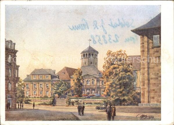 Bayreuth Hans Schemm Platz mit Gontardhaus und S
