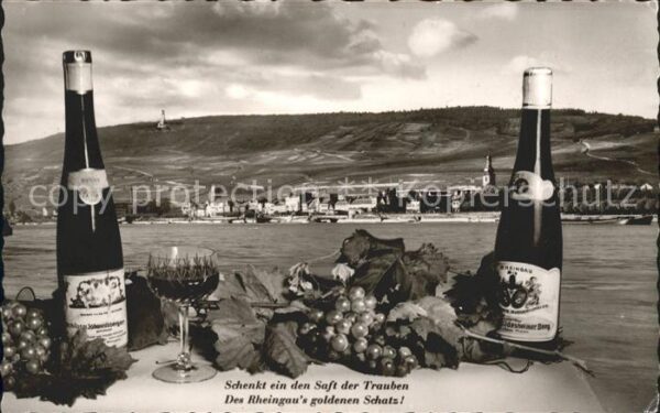 Wein Rüdesheim am Rhein Trauben Weinglas Wei