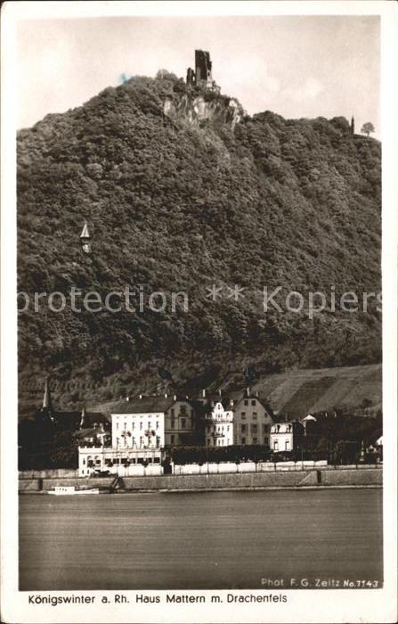 Foto Zeitz F.G. Nr. 1143 Königswinter am Rhein Mattern Drac