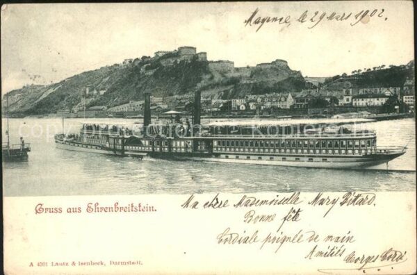 Dampfer Binnenschifffahrt Ehrenbreitstein