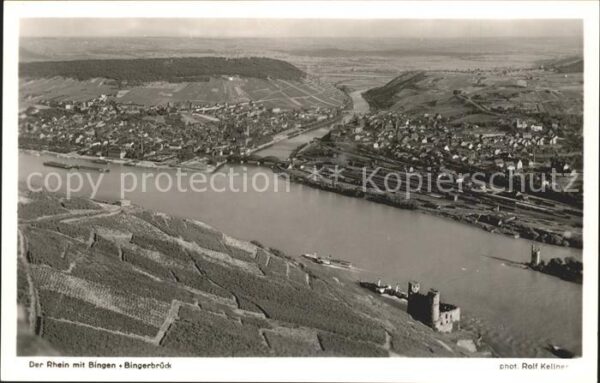 Foto Kellner Rolf Nr. 5183 Rhein mit Bingen Bingerbrück