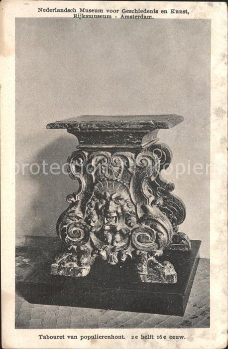 Moebel Antiquitaeten Tabouret van populierenhout Rijksmuseum