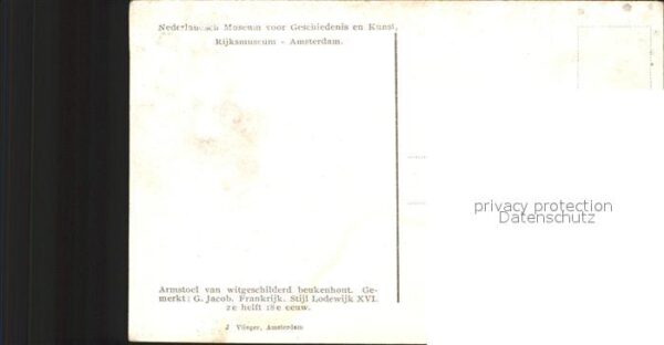 Moebel Antiquitaeten Armstoel van witgeschilderd beukenhout – Bild 2
