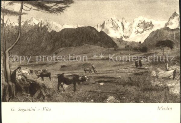 Segantini Giovanni Vita Werden Alpen Kühe