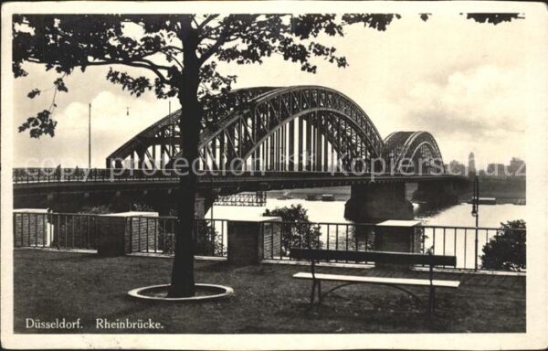Bruecken Bauwerke Düsseldorf Rheinbrücke