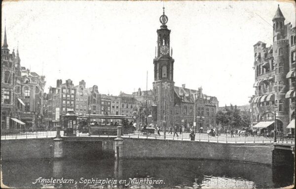 Strassenbahn Amsterdam Sophiaplein en Munttoren