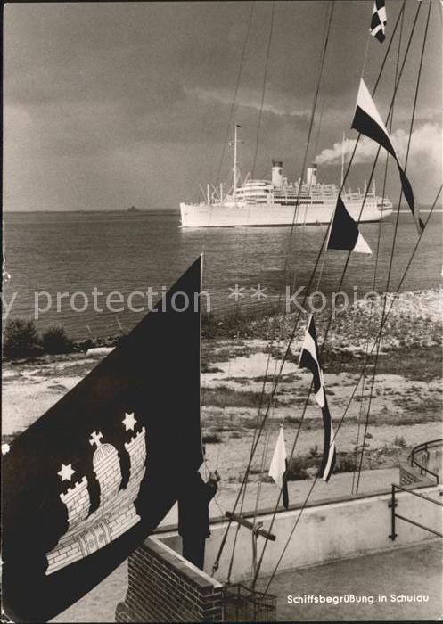 Dampfer Oceanliner Schiffsbegrüssung Schulau