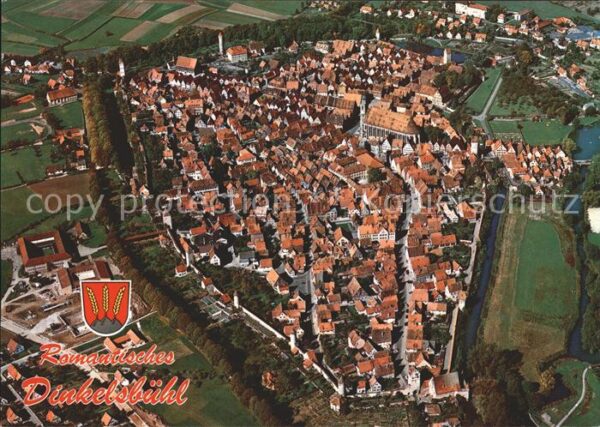 Dinkelsbuehl Fliegeraufnahme Wappen 1000jährige Stad