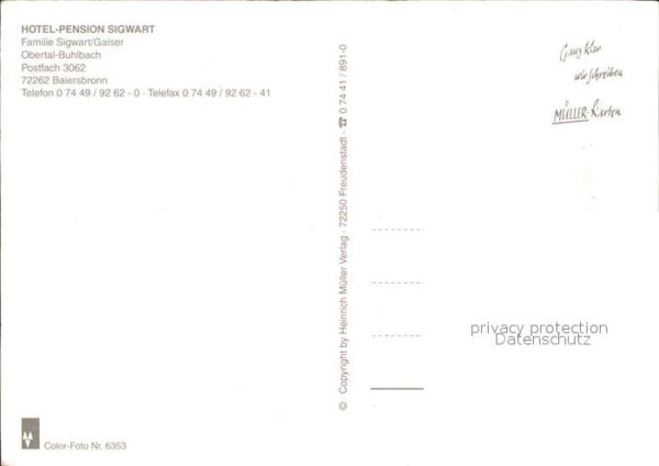 Buhlbach Obertal Hotel Pension Sigwart – Bild 2