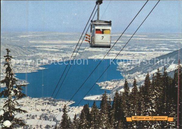 Tegernsee Winterpanorama Blick vom Wallberg auf B