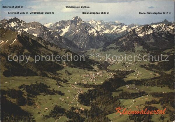 Kleinwalsertal Fliegeraufnahme Alpenpanorama