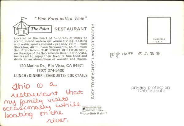 Rio Vista California Restaurant The Point – Bild 2