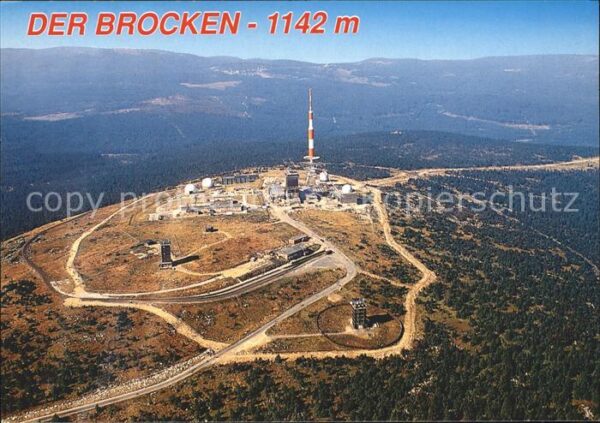 Brocken Harz Brockenplateau Sender Fliegeraufnahme