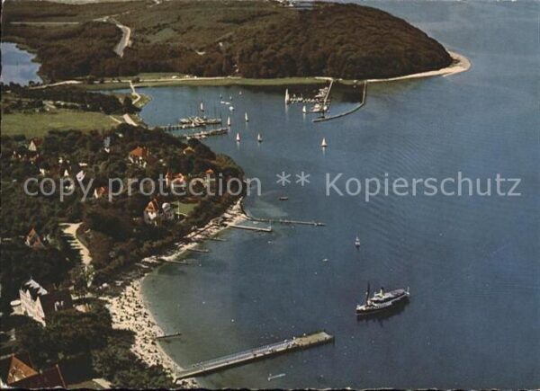 Gluecksburg Ostseebad Hafen Dampfer Fliegeraufnahme