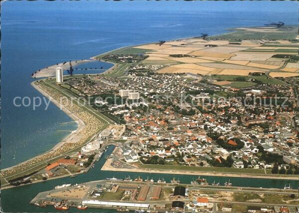 Buesum Nordseebad Hafen Strand Fliegeraufnahme