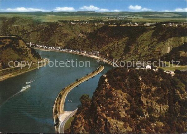 St Goar Rheintal an der Loreley Fliegeraufnahme