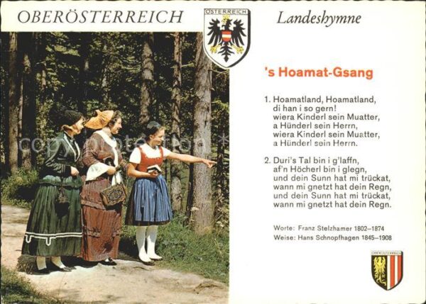 Liederkarte Oberösterreich Landeshymne 's Hoamat-Gs