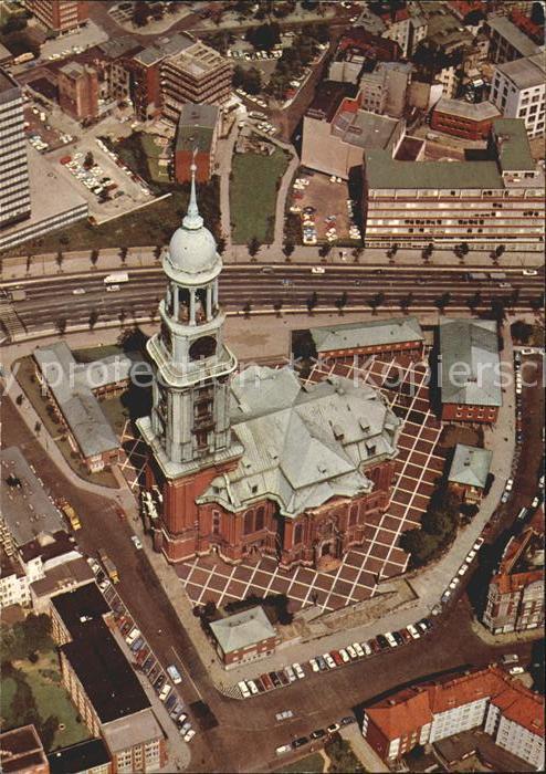 Hamburg St. Michaelis Fliegeraufnahme