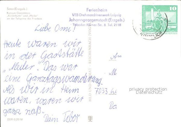 Sosa Erzgebirge Konsum Gaststätten Köhlerhütte und Meil – Bild 2