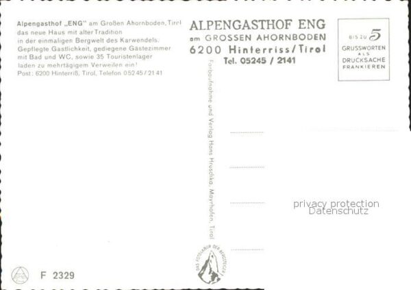 Hinterriss Tirol Alpengasthof Eng am Grossen Ahornboden – Bild 2