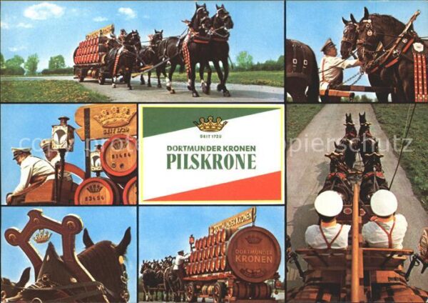 Brauerei Brewery Dortmunder Kronen Viererzug Prunkwagen
