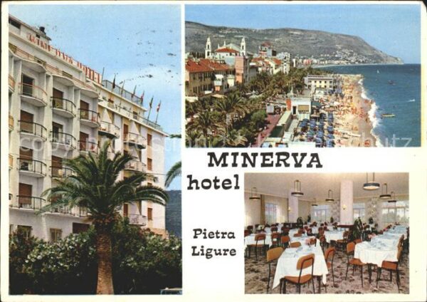 Pietra Ligure Hotel Minerva Panorama Küste Strand