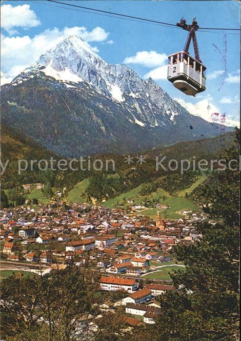 Mittenwald Bayern Karwendelbahn gegen Wettersteinspitze u